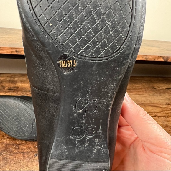 Jessica Simpson Ballet Flat Leather Shoes Stretch Ankle Strap Mandalaye Womens 7 - Picture 9 of 10